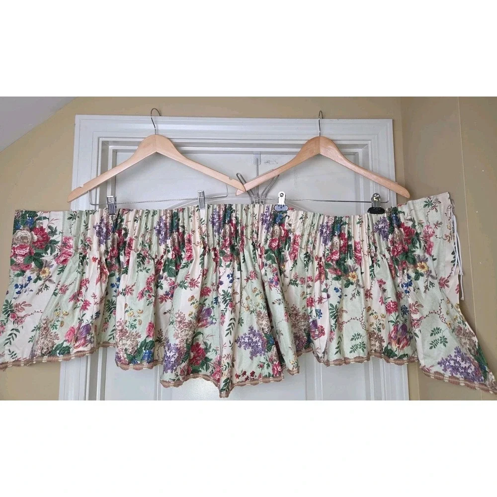 CHELSEA BOUQUET Floral Stripe Estate Drapes Valances Custom Design Archives 1987